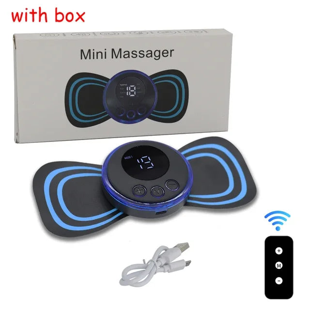 Portable Neck Massager EMS Muscle Stimulator Electric Cervical Massage Patch Low Frequency Pulse Massage Pads Pain Relief Tool