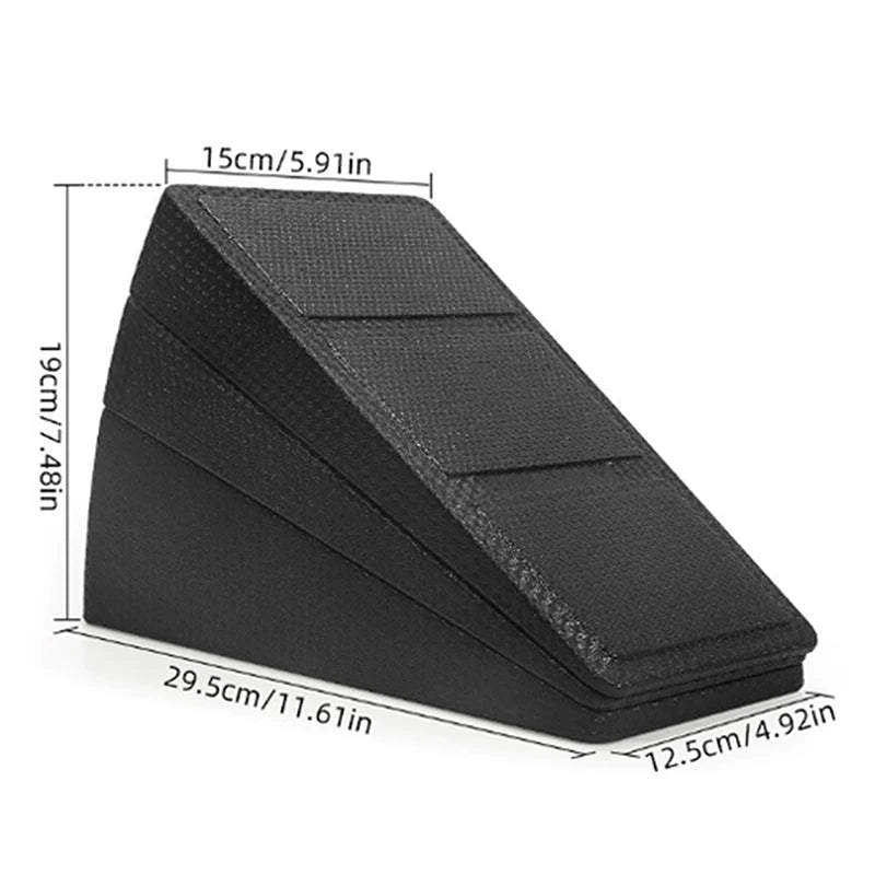 1Pc Black Trapezoidal Yoga Fitness Exercise Pedal Incline Stretch Board Leg Stretcher Squats Calf Raises EPP Adjustable 3 Height