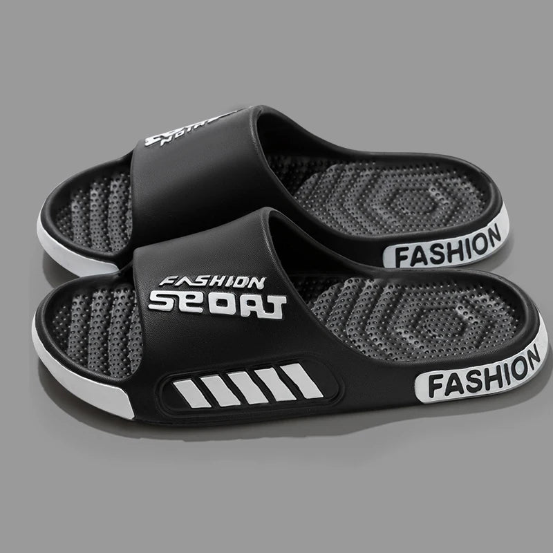 Big Size 48-49 Men Slippers Summer Flat Sole Home Slippers For Women Man Open Toe Trend Slides Couple Light Beach Shoes Sandals