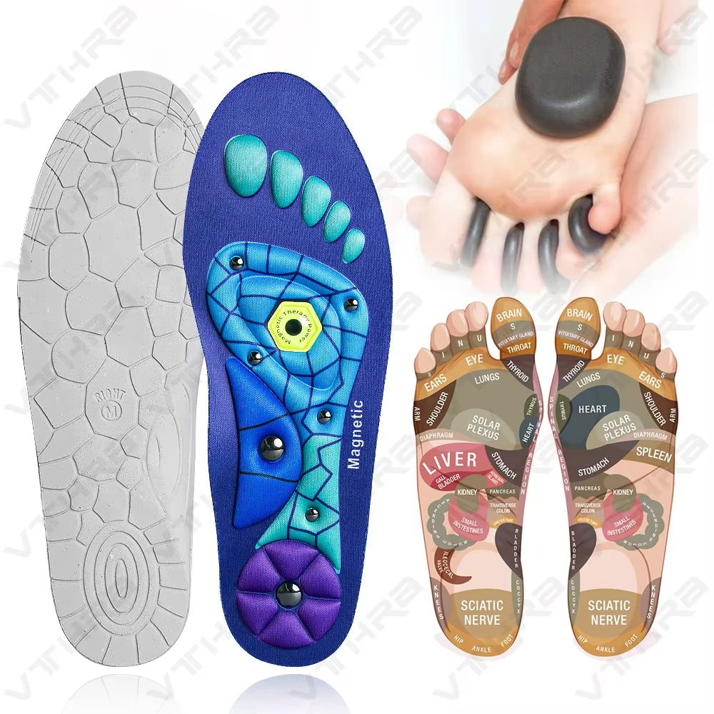 Magnetic Massage Insoles Acupressure Inserts Arch Support Orthopedic Acupressures Shoes Pads Relieve Tired for Men Women Unisex