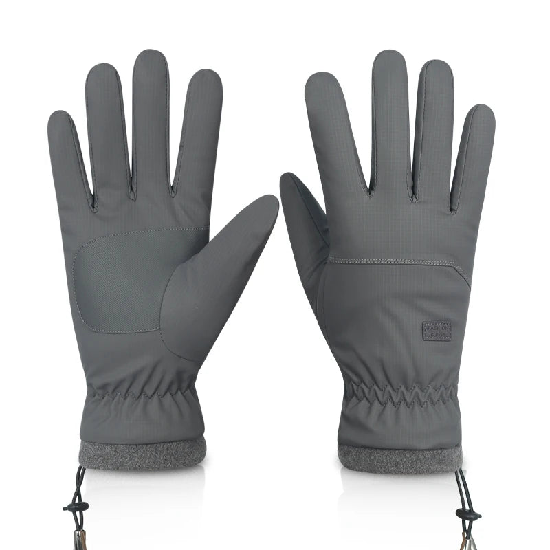 Men's Black Windproof Ski Gloves, Warm Snowboard Gloves, Men's Bicycle, Motorcycle Riding, Winter