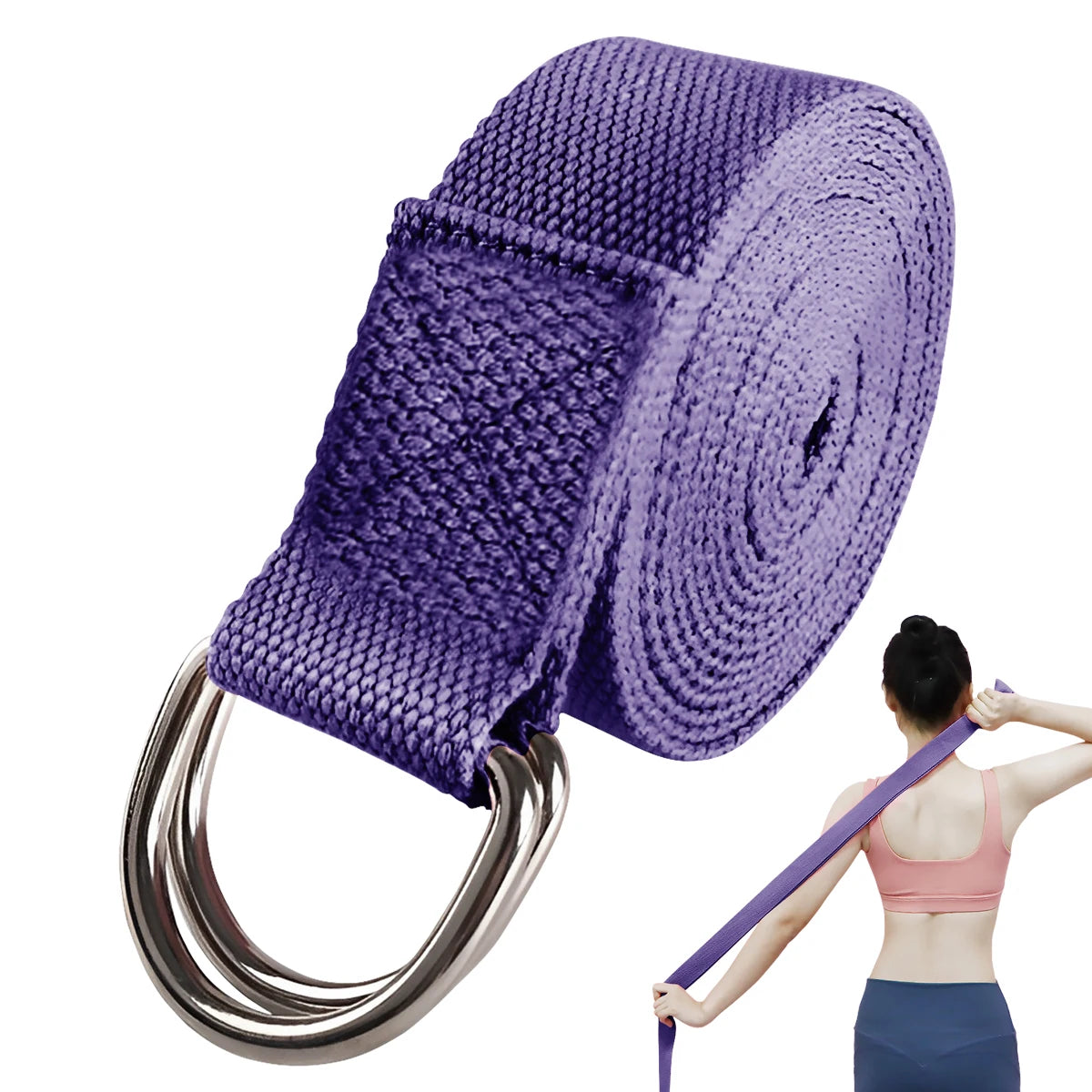 Yoga Strap/Stretching Strap with Extra Secure Adjustable D-ring Closure Ideal for Daily Stretching Physical Therapy Fitness