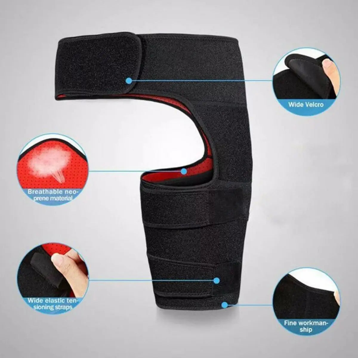 Hip Brace Thigh Compression Sleeve, Hamstring & Groin Compression Support Wrap for Hip Pain Relief, Sciatica,Quad Muscle Strains