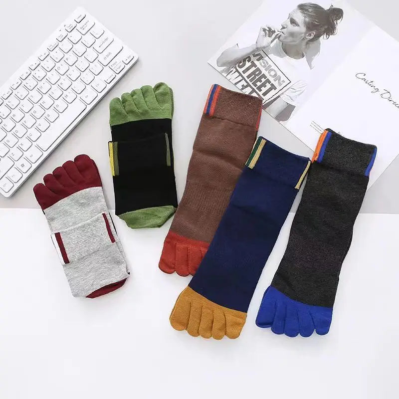 5 Pair Men's Casual Five-Toe Cotton Socks Breathable Five-Toe Sports Socks High Quality Split Toe Socks For Men