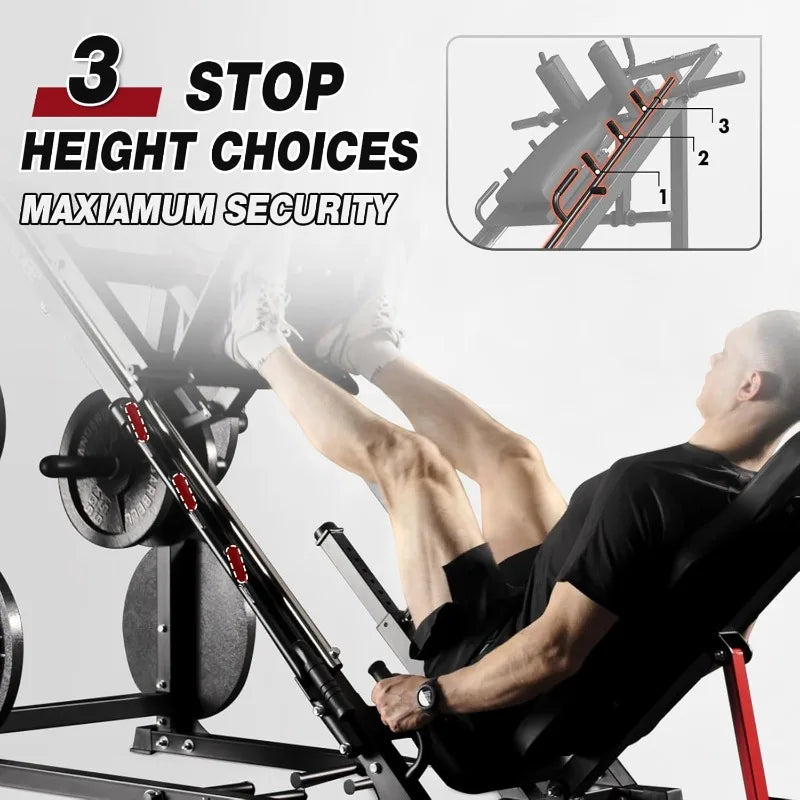 GMWD Leg Press Machine, LP05 45 Degree Leg Press with Roller Bearing, Professional Lower Body Special Machine