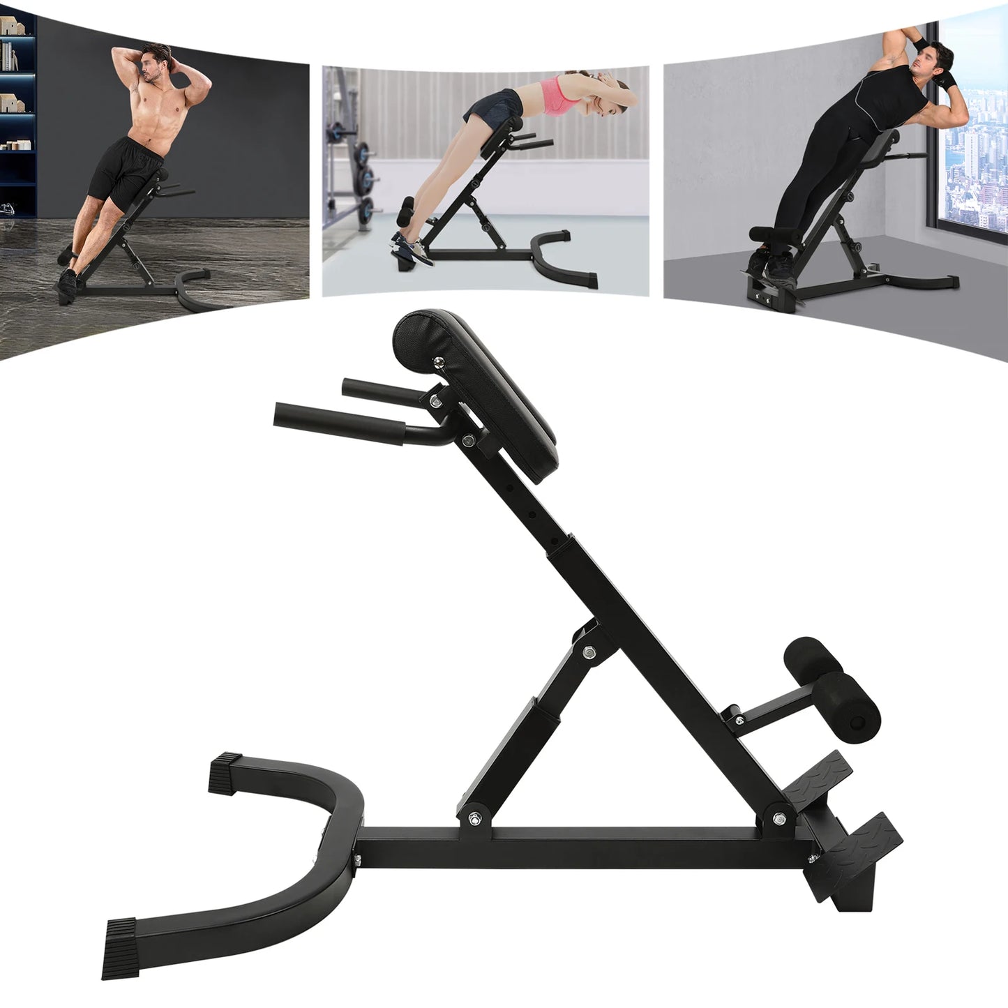 Multi-Functional Exercise Bench, Foldable Adjustable Full All-in-One Body Workout Fitness Bench, Back Extension Roman Chair