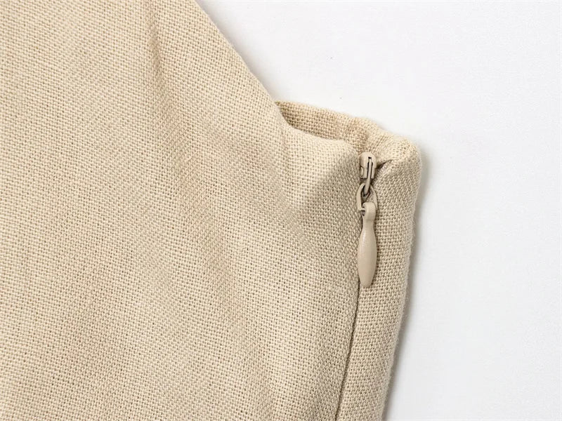 Women's Dresses 2025 New Linen Blend Suspenders Midi Skirt Women's Summer Long Dress