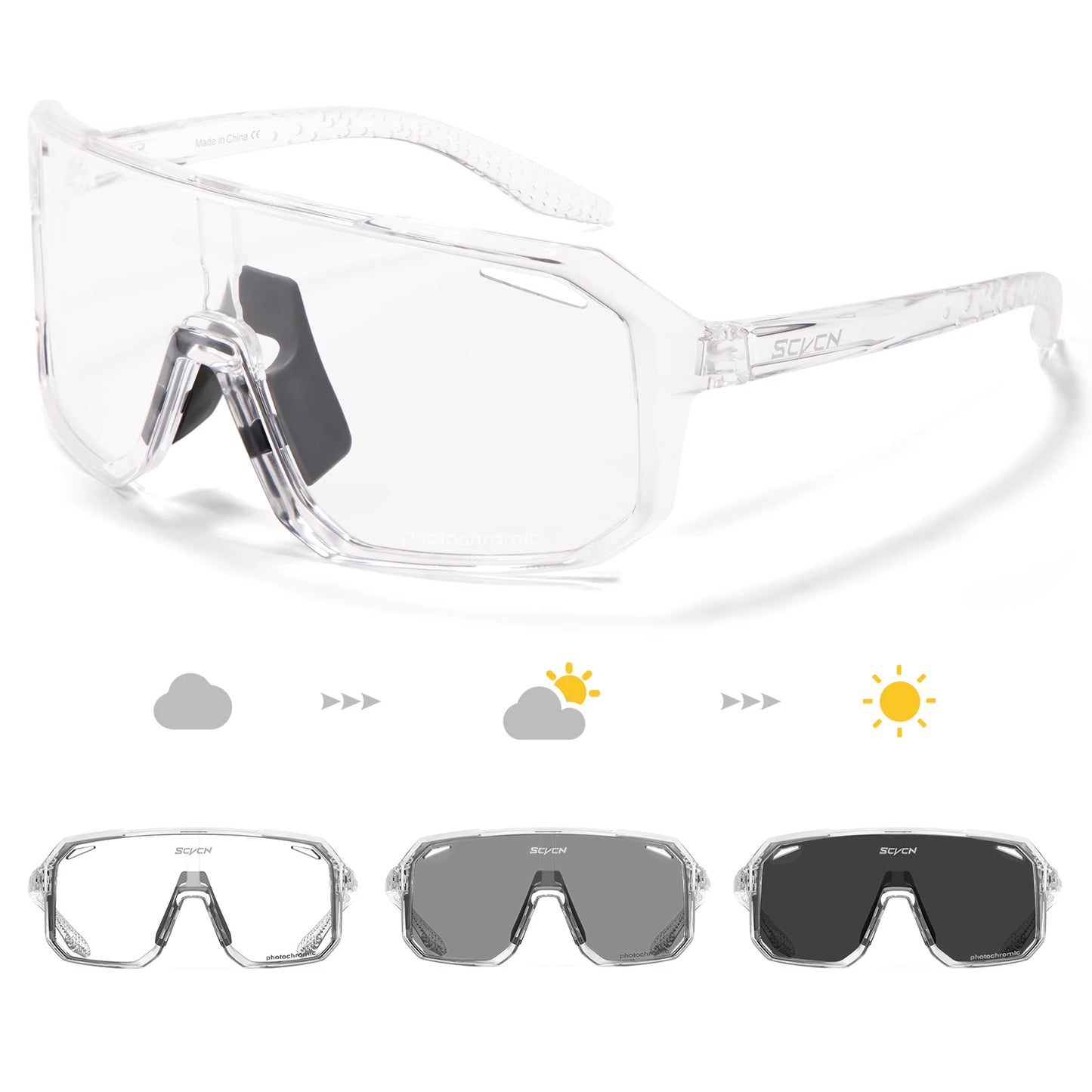 SCVCN Cycl Glasses Photochromic Cycling Sunglasses Men UV400 Eyewear Sports MTB Outdoor Goggles Bicycle Glasses Women Sunglasses