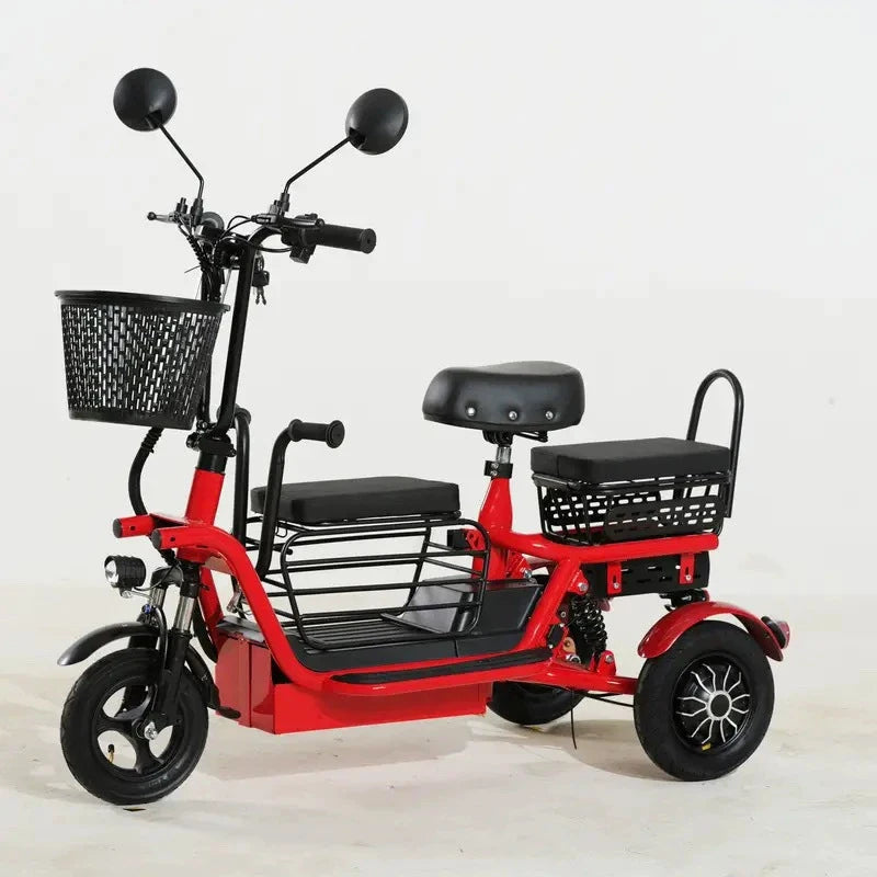 800W48V 70km folding electric tricycle small leisure vehicle for adults to ride three people portable battery car for home use