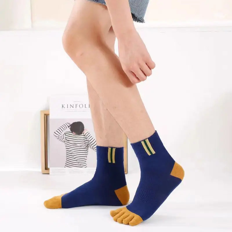 5 Pair Men's Casual Five-Toe Cotton Socks Breathable Five-Toe Sports Socks High Quality Split Toe Socks For Men