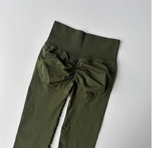 Seamless High Waisted Leggings Sport Through Yoga Hip Lifting Gym Running Quick Dry Pants Scrunch Butt Pants