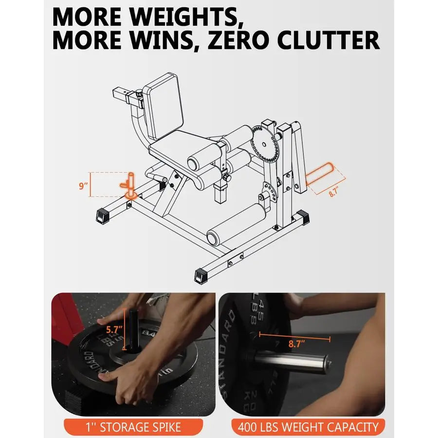 Leg Extension and Curl Machine, Lower Body Special Leg Machine, Adjustable Leg Exercise Bench with Plate Loaded, Custom