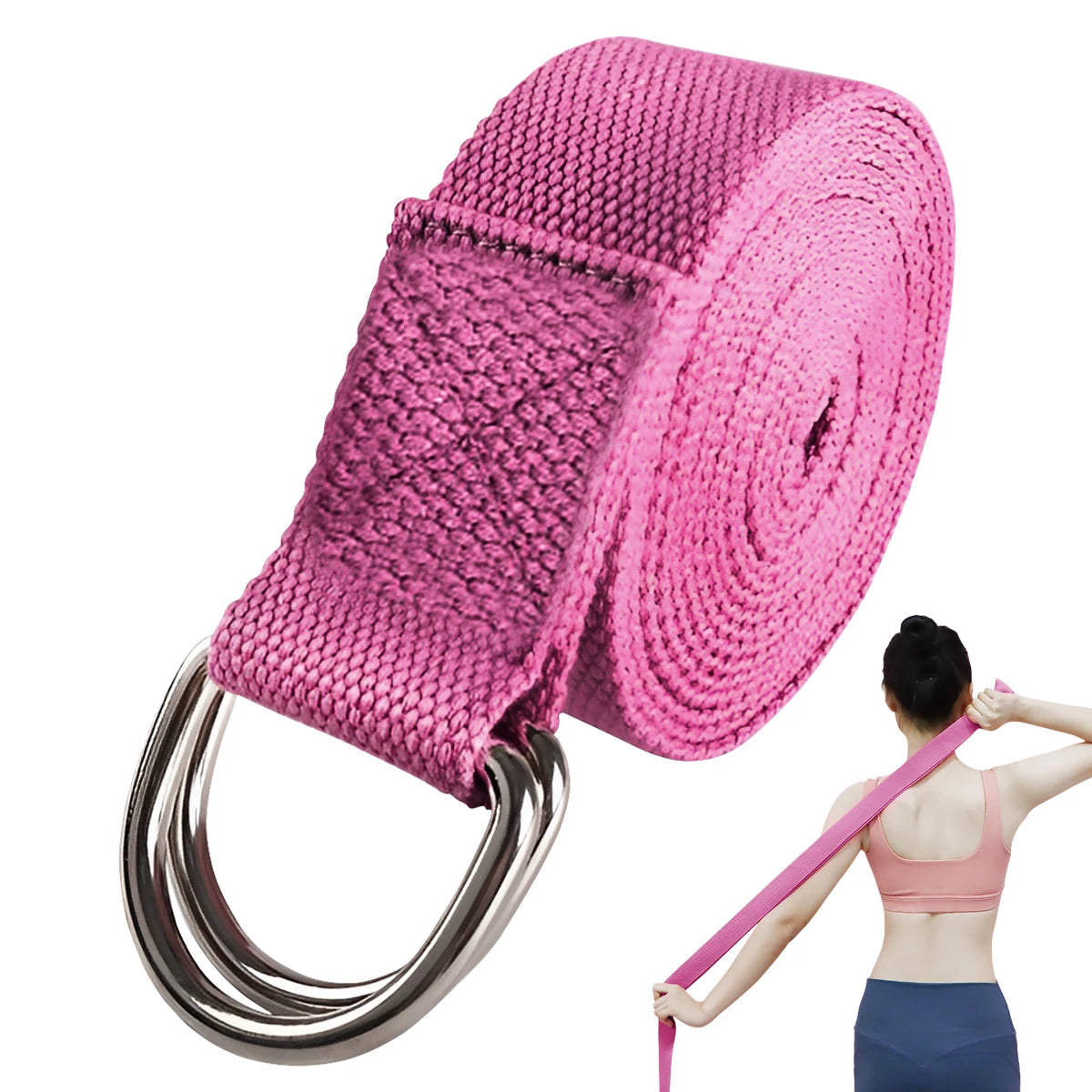 Yoga Strap/Stretching Strap with Extra Secure Adjustable D-ring Closure Ideal for Daily Stretching Physical Therapy Fitness