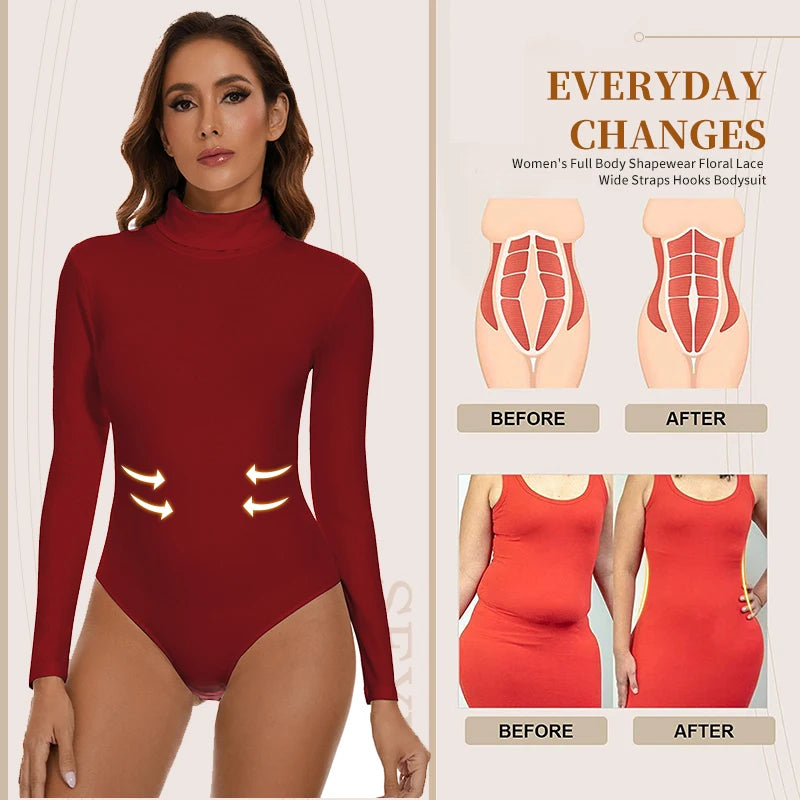 Women's Thermal Underwear Tops High Collar Long Sleeve Bodysuits Soft Keep Warm Cold Weather Compression Bottoming Shirts