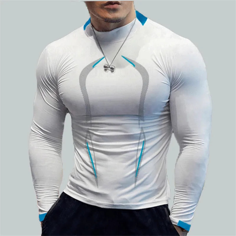 Men Compression Sport Gym t Shirt Top Long Sleeve Exercise Fitness Shirt Quick Drying Running t Shirts Bodybuilding Tees Clothes