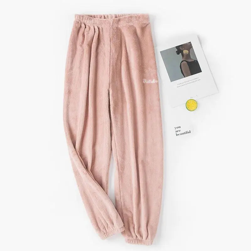 Winter Women Underwear Thermal Warm Trousers Velvet Pajama Pants Waist Home Women Casual Cashmere Trousers Autumn