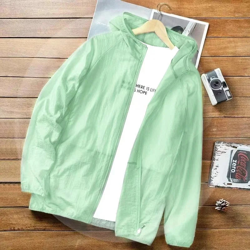 2024 New Women‘s Jacket Outerwear Spring Autumn Hooded Casual Windbreaker Coat Summer Sunscreen Clothing Family Size