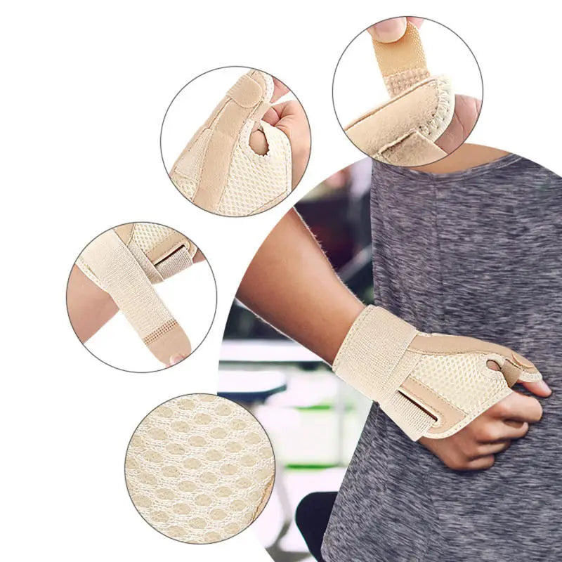 Flexible Splint Wrist Thumb Support Brace for Tendonitis Arthritis Breathable Thumb Protector Guard Fits Right and Left Hand