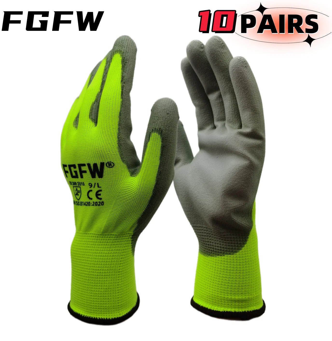10 Pairs PU Coated Work Gloves - Lightweight, Durable Safety Gloves EN 388/ISO20471 Certified, Sizes S/M/L/XL - FitHealthHavenFitHealthHavenFitHealthHaven14:200000195L-code 10pairsL-code 10pairs10 Pairs PU Coated Work Gloves - Lightweight, Durable Safety Gloves EN 388/ISO20471 Certified, Sizes S/M/L/XL
