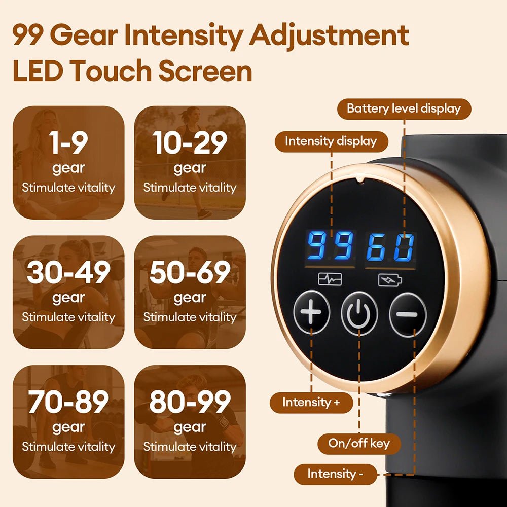 11-IN-1 Electric Massage Gun 99 Level Powerful Fascia Gun High-Frequency Vibration Body Massage Gun Arms Leg Muscle masajeador - FitHealthHavenFitHealthHavenFitHealthHaven14:371BlackBlack11-IN-1 Electric Massage Gun 99 Level Powerful Fascia Gun High-Frequency Vibration Body Massage Gun Arms Leg Muscle masajeador