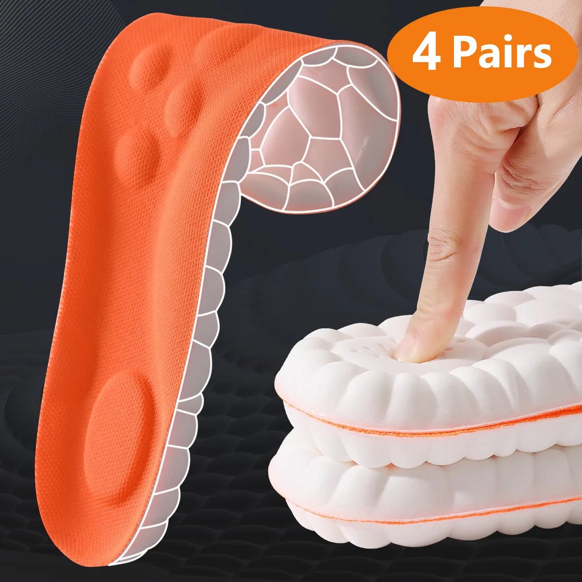 1/2/4pairs Latex Sport Insoles Soft High Elasticity Shoe Pads Orthotic Breathable Shock Absorption Cushion Arch Support Insole - FitHealthHavenFitHealthHavenFitHealthHaven14:7714pairs-Orange;200000124:200000283EU45-464pairs-OrangeEU45-461/2/4pairs Latex Sport Insoles Soft High Elasticity Shoe Pads Orthotic Breathable Shock Absorption Cushion Arch Support Insole