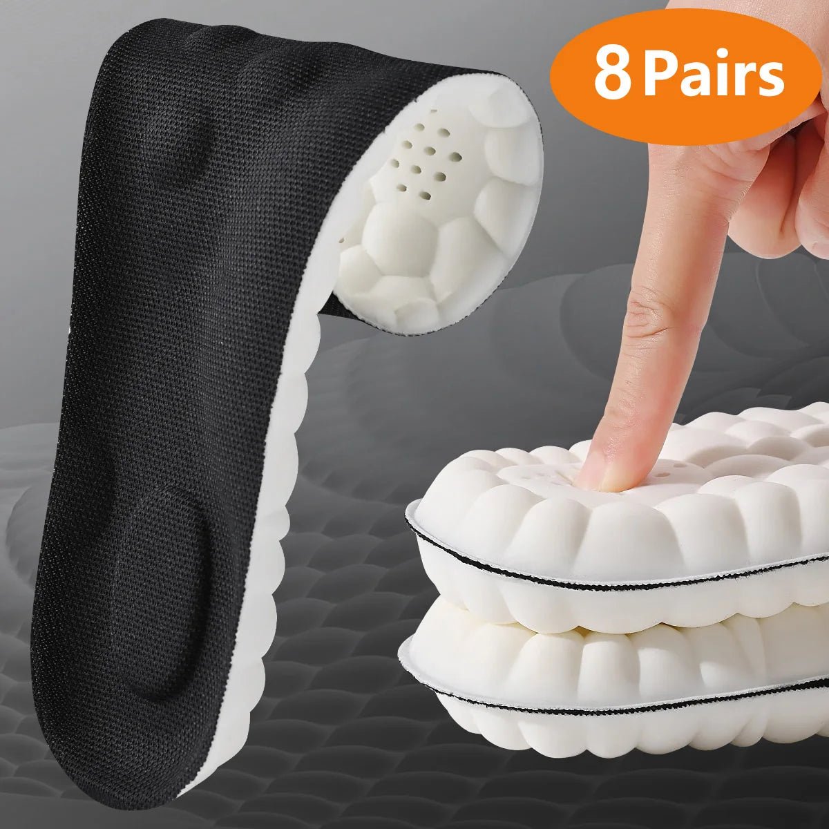 1/2/4pairs Latex Sport Insoles Soft High Elasticity Shoe Pads Orthotic Breathable Shock Absorption Cushion Arch Support Insole - FitHealthHavenFitHealthHavenFitHealthHaven14:108pairs-Black;200000124:151EU43-448pairs-BlackEU43-441/2/4pairs Latex Sport Insoles Soft High Elasticity Shoe Pads Orthotic Breathable Shock Absorption Cushion Arch Support Insole