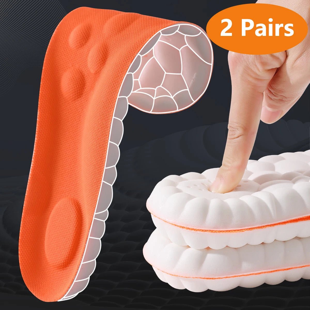 1/2/4pairs Latex Sport Insoles Soft High Elasticity Shoe Pads Orthotic Breathable Shock Absorption Cushion Arch Support Insole - FitHealthHavenFitHealthHavenFitHealthHaven14:4962pairs-Orange;200000124:151EU43-442pairs-OrangeEU43-441/2/4pairs Latex Sport Insoles Soft High Elasticity Shoe Pads Orthotic Breathable Shock Absorption Cushion Arch Support Insole