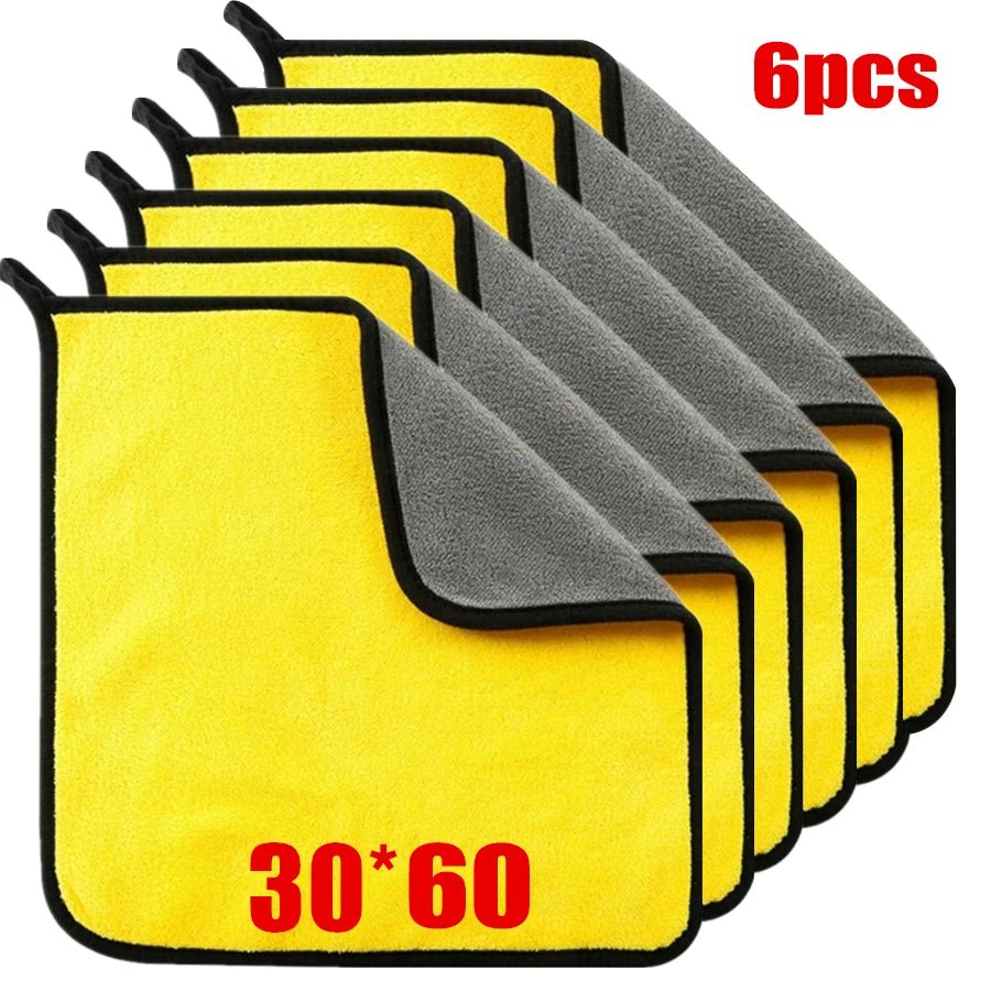 1/2/6pcs Microfiber Cleaning Towel Thicken Soft Drying Cloth Car Body Washing Towels Double Layer Clean Rags Car Accessories - FitHealthHavenFitHealthHavenFitHealthHaven14:17530x60 6pc30x60 6pc1/2/6pcs Microfiber Cleaning Towel Thicken Soft Drying Cloth Car Body Washing Towels Double Layer Clean Rags Car Accessories