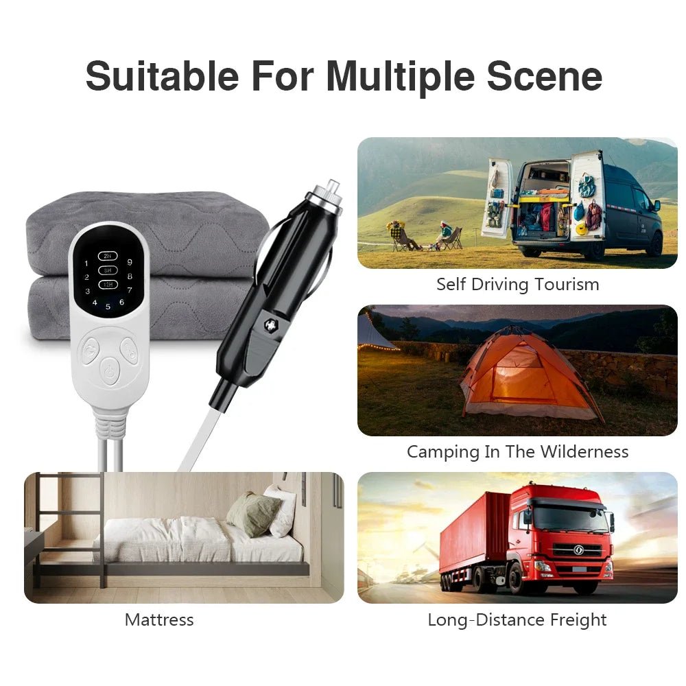 12V Heating Mat Plush Thicker Heated Heater Mattress Thermostat Travel Winter Body Warmer For RV SUVs Car Electric Blanket - FitHealthHavenFitHealthHavenFitHealthHaven14:20000488912V Electric Blanket;5:361386120X150cm12V Electric Blanket120X150cm12V Heating Mat Plush Thicker Heated Heater Mattress Thermostat Travel Winter Body Warmer For RV SUVs Car Electric Blanket