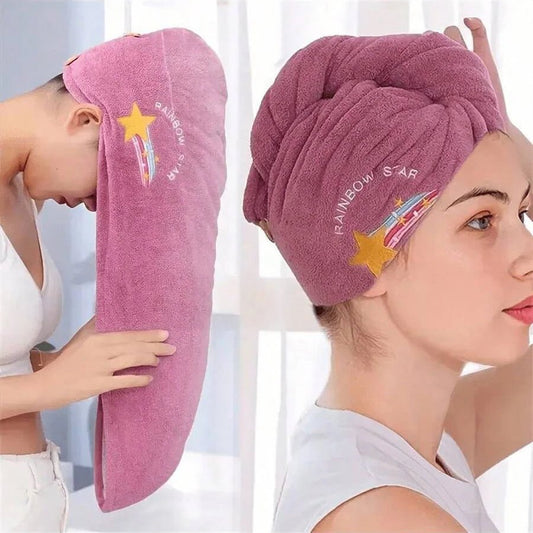 1Pc Embroidery Style Hair Drying Cap, Coral Fleece Thickened Hair Towel for Bathroom, Women's Absorbent Quick Drying Shower Cap, - FitHealthHavenFitHealthHavenFitHealthHaven14:200004870DEEP BLUE1Pc Embroidery Style Hair Drying Cap, Coral Fleece Thickened Hair Towel for Bathroom, Women's Absorbent Quick Drying Shower Cap,