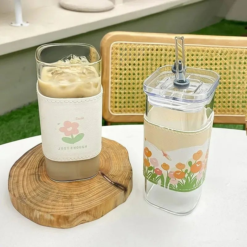 1Pcs Square Heat Resistant Coffee Glass Cup With Lid and Straw Transparent Milk Tea Juice Cups Coffee Mug For Home Bar Drinkware - FitHealthHavenFitHealthHavenFitHealthHaven14:193clear;26:200007962400mlclear400ml1Pcs Square Heat Resistant Coffee Glass Cup With Lid and Straw Transparent Milk Tea Juice Cups Coffee Mug For Home Bar Drinkware