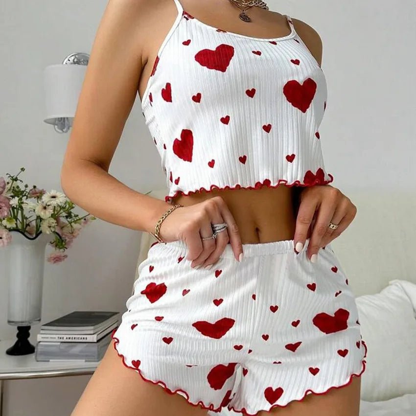 2 Pieces Set Women'S Pajama Shorts Suit Homewear Print Underwear Pijama Sexy Lingerie Camisoles Tanks Nighty Ladies Sleepwear - FitHealthHavenFitHealthHavenFitHealthHaven14:1931;5:1266897911XL2 Pieces Set Women'S Pajama Shorts Suit Homewear Print Underwear Pijama Sexy Lingerie Camisoles Tanks Nighty Ladies Sleepwear