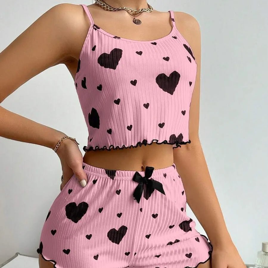 2 Pieces Set Women'S Pajama Shorts Suit Homewear Print Underwear Pijama Sexy Lingerie Camisoles Tanks Nighty Ladies Sleepwear - FitHealthHavenFitHealthHavenFitHealthHaven14:10522;5:1266897921XL2 Pieces Set Women'S Pajama Shorts Suit Homewear Print Underwear Pijama Sexy Lingerie Camisoles Tanks Nighty Ladies Sleepwear