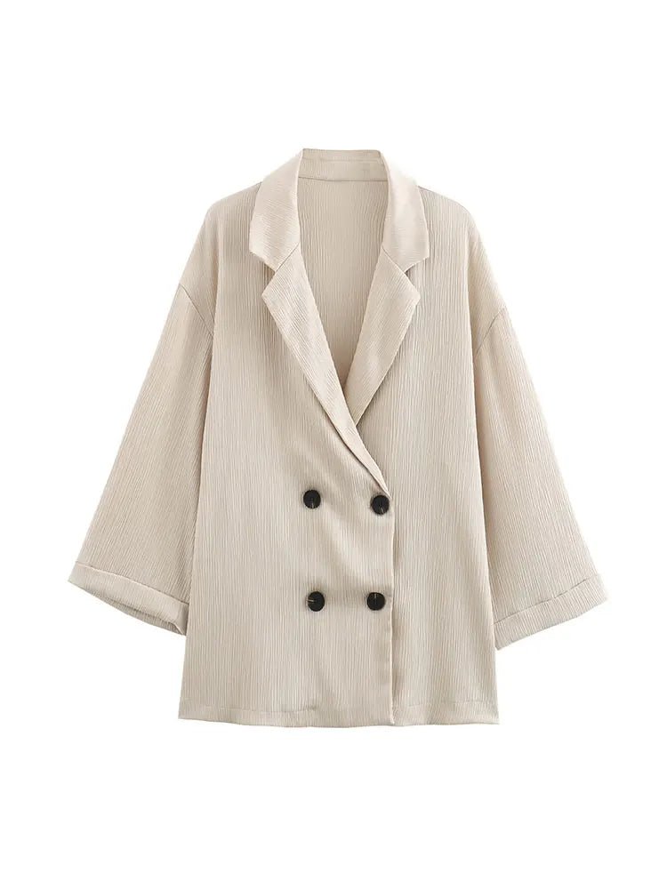 2024 Autumn Women Casual Blazer Coat Pants Set Long Sleeve Double Breasted Blazer + Wide Leg Trousers Lady Office Outfit - FitHealthHavenFitHealthHavenFitHealthHaven14:771as picture;5:872as pictureXS2024 Autumn Women Casual Blazer Coat Pants Set Long Sleeve Double Breasted Blazer + Wide Leg Trousers Lady Office Outfit