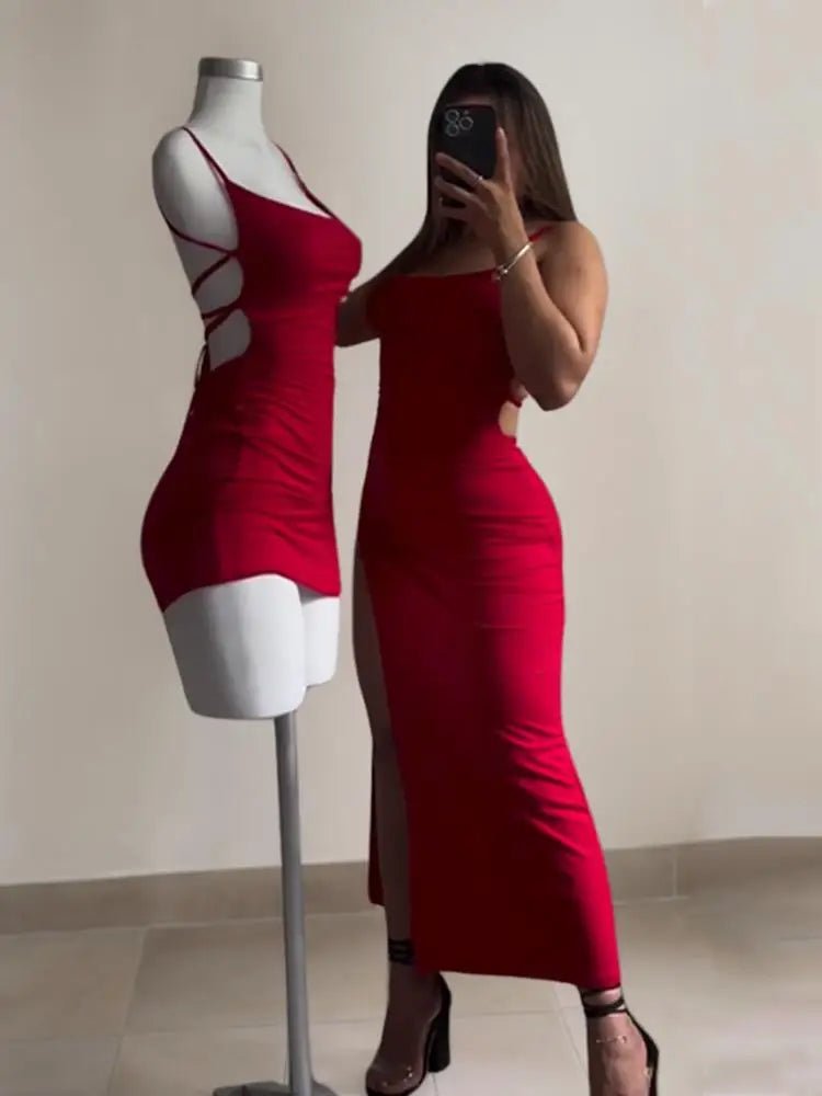 2024 explosive new dress summer high sensibility halter strap Spice Girl bag hip dress - FitHealthHavenFitHealthHavenFitHealthHaven14:193red;5:361386redM2024 explosive new dress summer high sensibility halter strap Spice Girl bag hip dress
