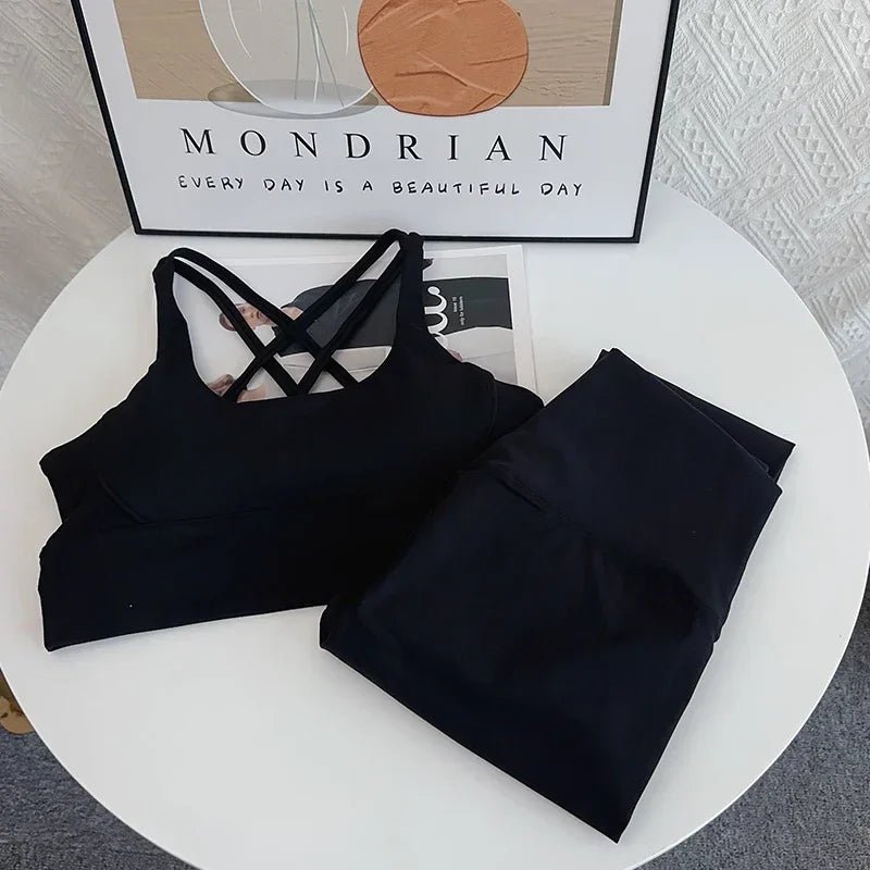 2024 New 2 Piece Yoga Set Breathable Fitness Suit Cross Back Yoga Tops Peach Butt Yoga Pants Pilates Running Fitness Suit - FitHealthHavenFitHealthHavenFitHealthHaven14:200006153Black;5:361385BlackL2024 New 2 Piece Yoga Set Breathable Fitness Suit Cross Back Yoga Tops Peach Butt Yoga Pants Pilates Running Fitness Suit