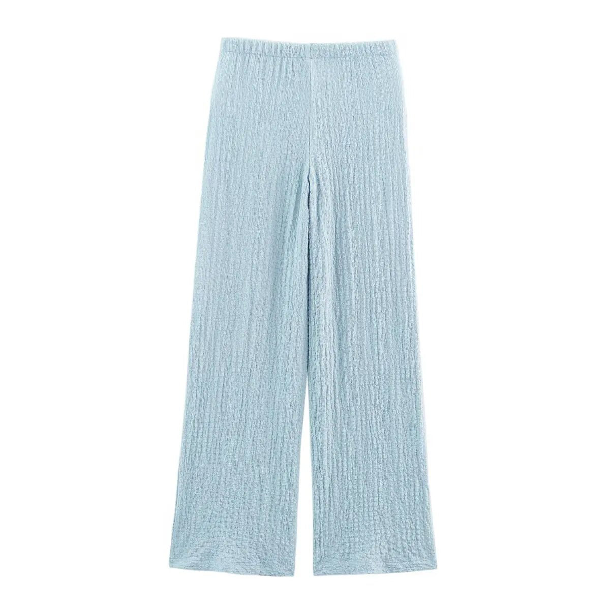 2025 new women's clothing European and American style fashionable and versatile textured straight casual trousers - FitHealthHavenFitHealthHavenFitHealthHaven14:1254;5:361386SKY BLUEM2025 new women's clothing European and American style fashionable and versatile textured straight casual trousers