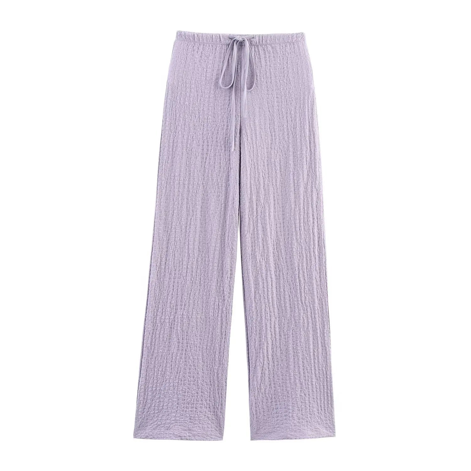 2025 new women's clothing European and American style fashionable and versatile textured straight casual trousers - FitHealthHavenFitHealthHavenFitHealthHaven14:200004891;5:361386LavenderM2025 new women's clothing European and American style fashionable and versatile textured straight casual trousers