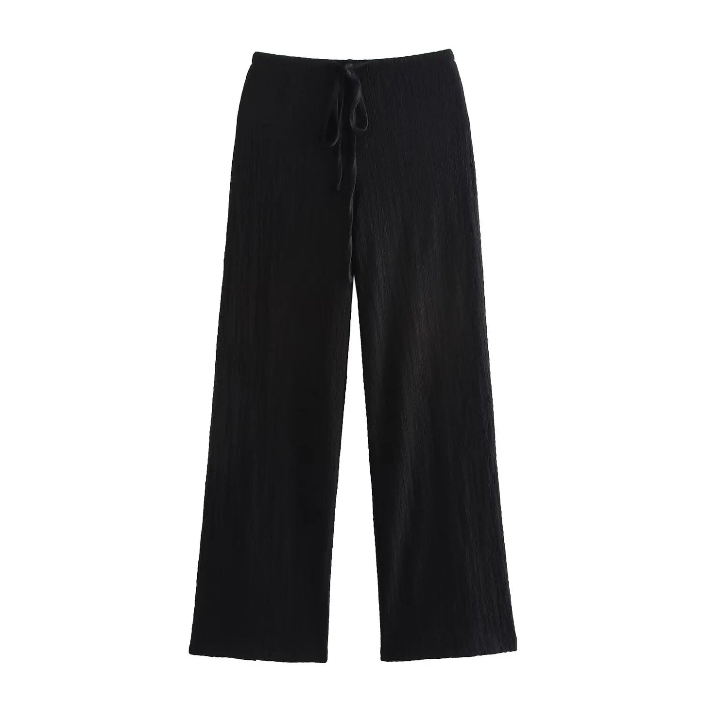 2025 new women's clothing European and American style fashionable and versatile textured straight casual trousers - FitHealthHavenFitHealthHavenFitHealthHaven14:193;5:361386blackM2025 new women's clothing European and American style fashionable and versatile textured straight casual trousers