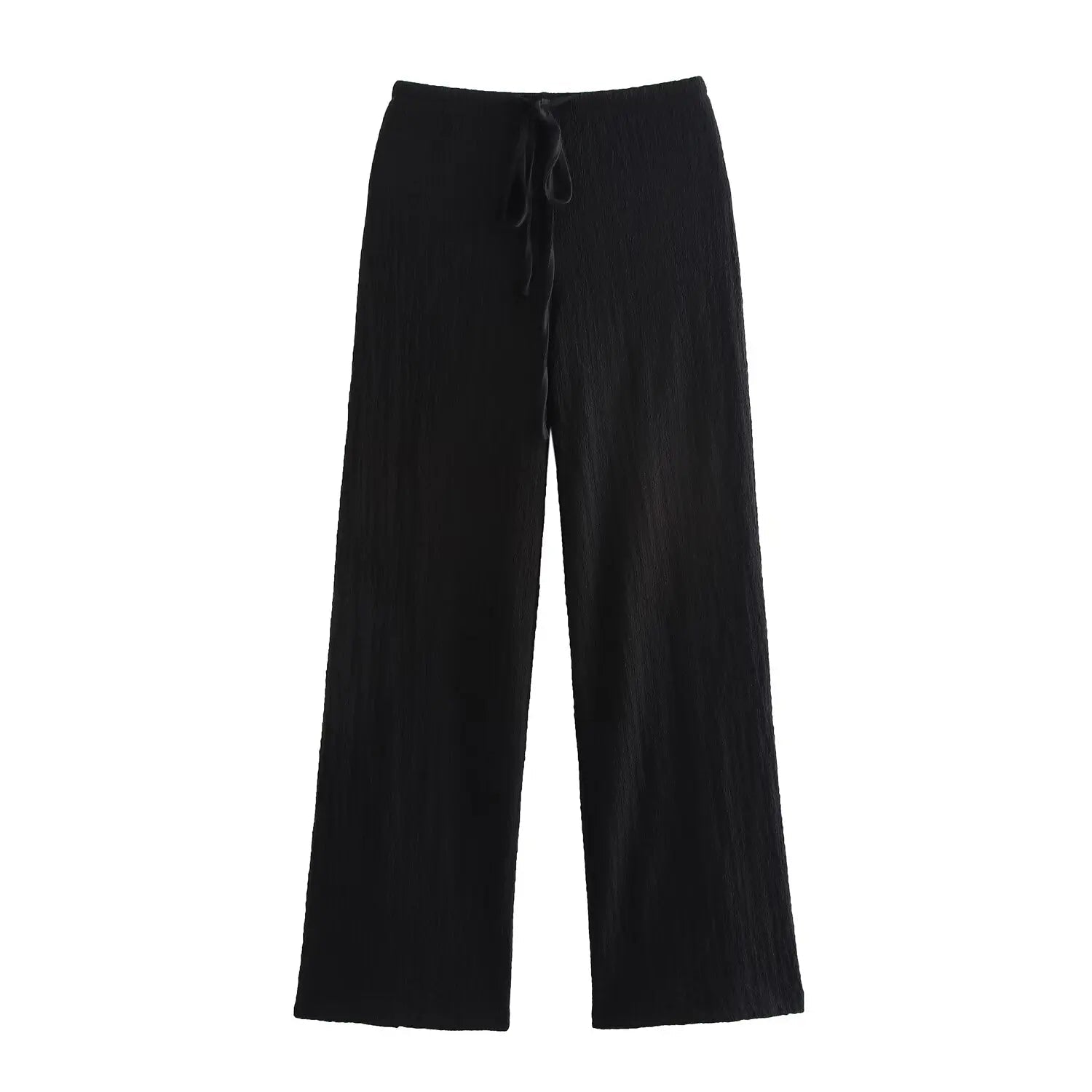 2025 new women's clothing European and American style fashionable and versatile textured straight casual trousers - FitHealthHavenFitHealthHavenFitHealthHaven14:193;5:361386blackM2025 new women's clothing European and American style fashionable and versatile textured straight casual trousers