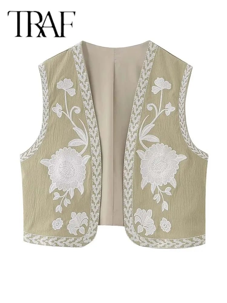 2025 Women Fashion Floral Embroidery Vest Vintage Sleeveless Waistcoat Ouertwear Female Streetwear Chic Vests Tops - FitHealthHavenFitHealthHavenFitHealthHaven14:173as picture;5:361386as picture 1M2025 Women Fashion Floral Embroidery Vest Vintage Sleeveless Waistcoat Ouertwear Female Streetwear Chic Vests Tops