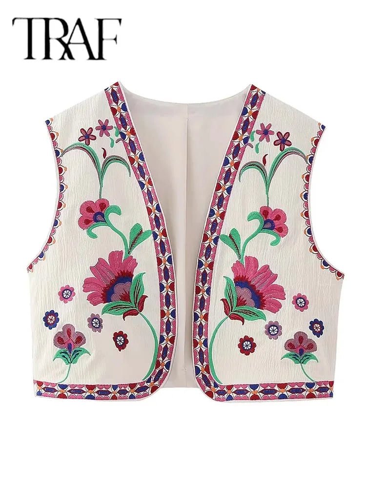 2025 Women Fashion Floral Embroidery Vest Vintage Sleeveless Waistcoat Ouertwear Female Streetwear Chic Vests Tops - FitHealthHavenFitHealthHavenFitHealthHaven14:193as picture;5:361386as picture 2M2025 Women Fashion Floral Embroidery Vest Vintage Sleeveless Waistcoat Ouertwear Female Streetwear Chic Vests Tops