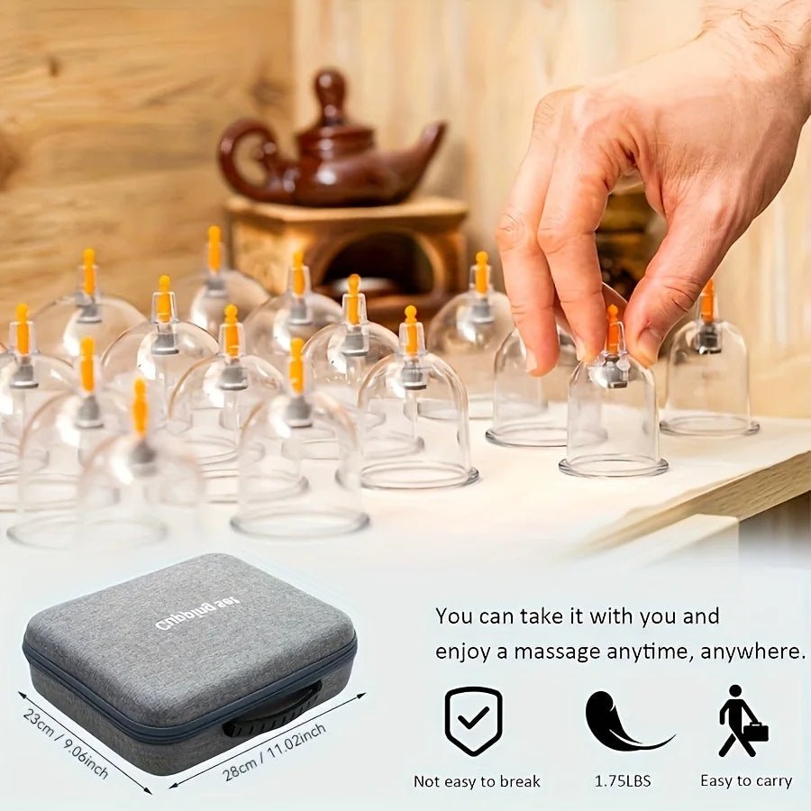 24Pcs Cupping Relax Set Multiple Sizes of Vacuum Cups with Hand Pump and Detailed Cupping Manual Massage Cupping Set for Massage - FitHealthHavenFitHealthHavenFitHealthHaven14:20021186912Pcs Bags12Pcs Bags24Pcs Cupping Relax Set Multiple Sizes of Vacuum Cups with Hand Pump and Detailed Cupping Manual Massage Cupping Set for Massage