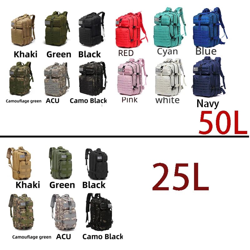25L/50L 1000D Nylon Waterproof Trekking Fishing Hunting Bag Backpack Outdoor Rucksacks Tactical Sports Camping Hiking - FitHealthHavenFitHealthHavenFitHealthHaven14:10001875725L (Khaki)25L (Khaki)25L/50L 1000D Nylon Waterproof Trekking Fishing Hunting Bag Backpack Outdoor Rucksacks Tactical Sports Camping Hiking
