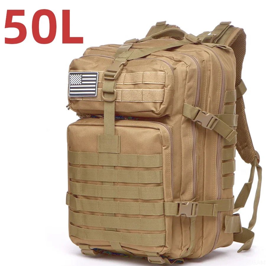 25L/50L Sturdy Nylon Waterproof Tactical Sports Trekking Fishing Hunting Camping Hiking Bag Backpack Outdoor Rucksacks - FitHealthHavenFitHealthHavenFitHealthHaven14:105250L (Khaki)50L (Khaki)25L/50L Sturdy Nylon Waterproof Tactical Sports Trekking Fishing Hunting Camping Hiking Bag Backpack Outdoor Rucksacks