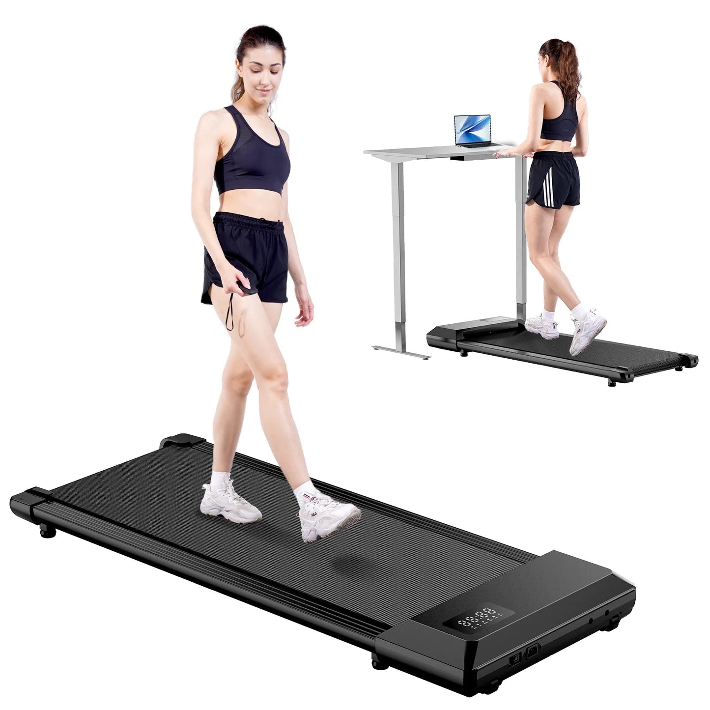 2in1 Walking Pad Mini Treadmill Portable for Home&Office Under Desk LCD Screen Max 250lbs Quiet Treadmills Exercise Machine - FitHealthHavenFitHealthHavenFitHealthHaven14:193Black;200007763:201336106BlackUnited States2in1 Walking Pad Mini Treadmill Portable for Home&Office Under Desk LCD Screen Max 250lbs Quiet Treadmills Exercise Machine