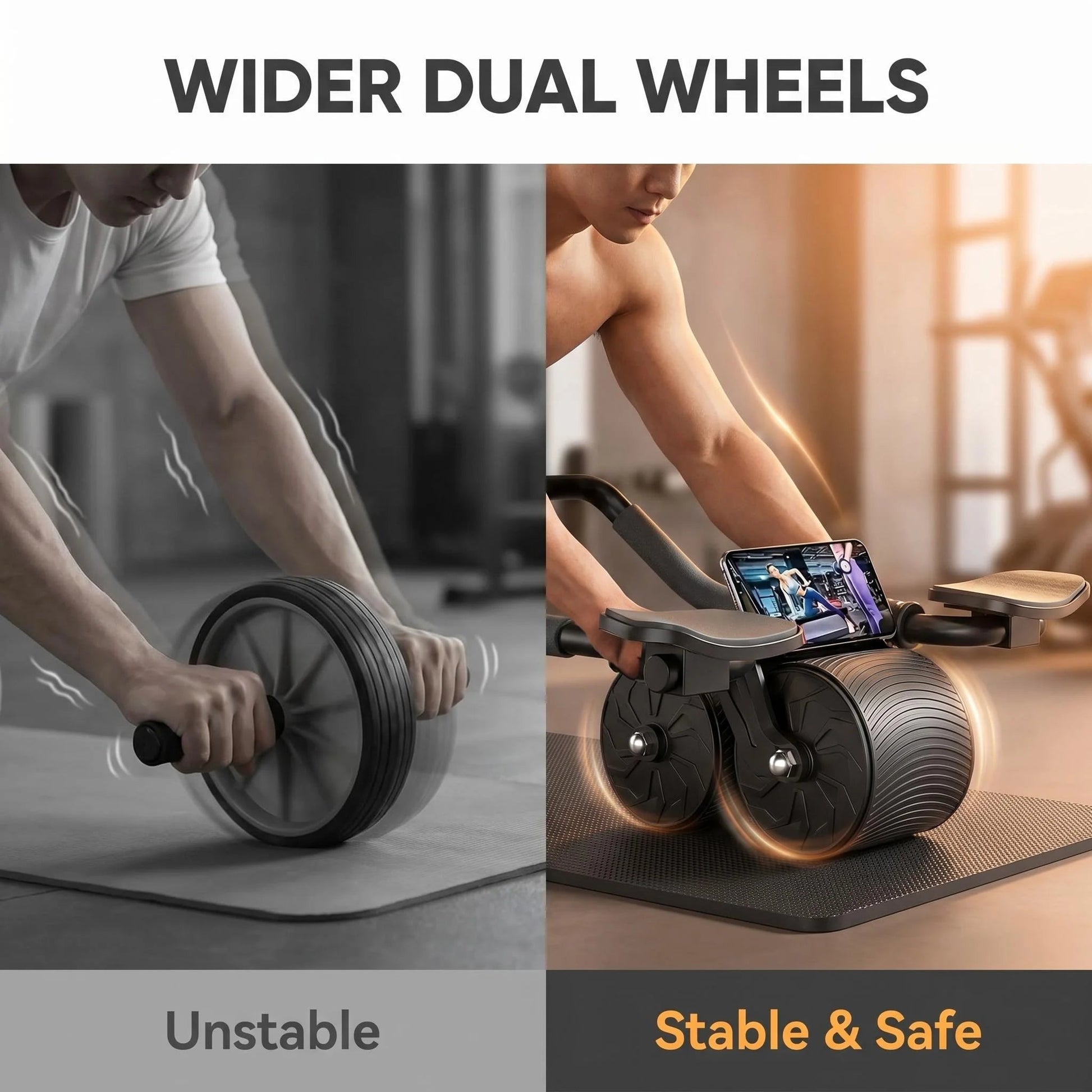 3 IN 1 Core Workout Ab Roller With Knee Pad Phone Holder Timer Home Fitness Black - FitHealthHavenFitHealthHavenFitHealthHaven14:193;200007763:201336106blackUnited States3 IN 1 Core Workout Ab Roller With Knee Pad Phone Holder Timer Home Fitness Black