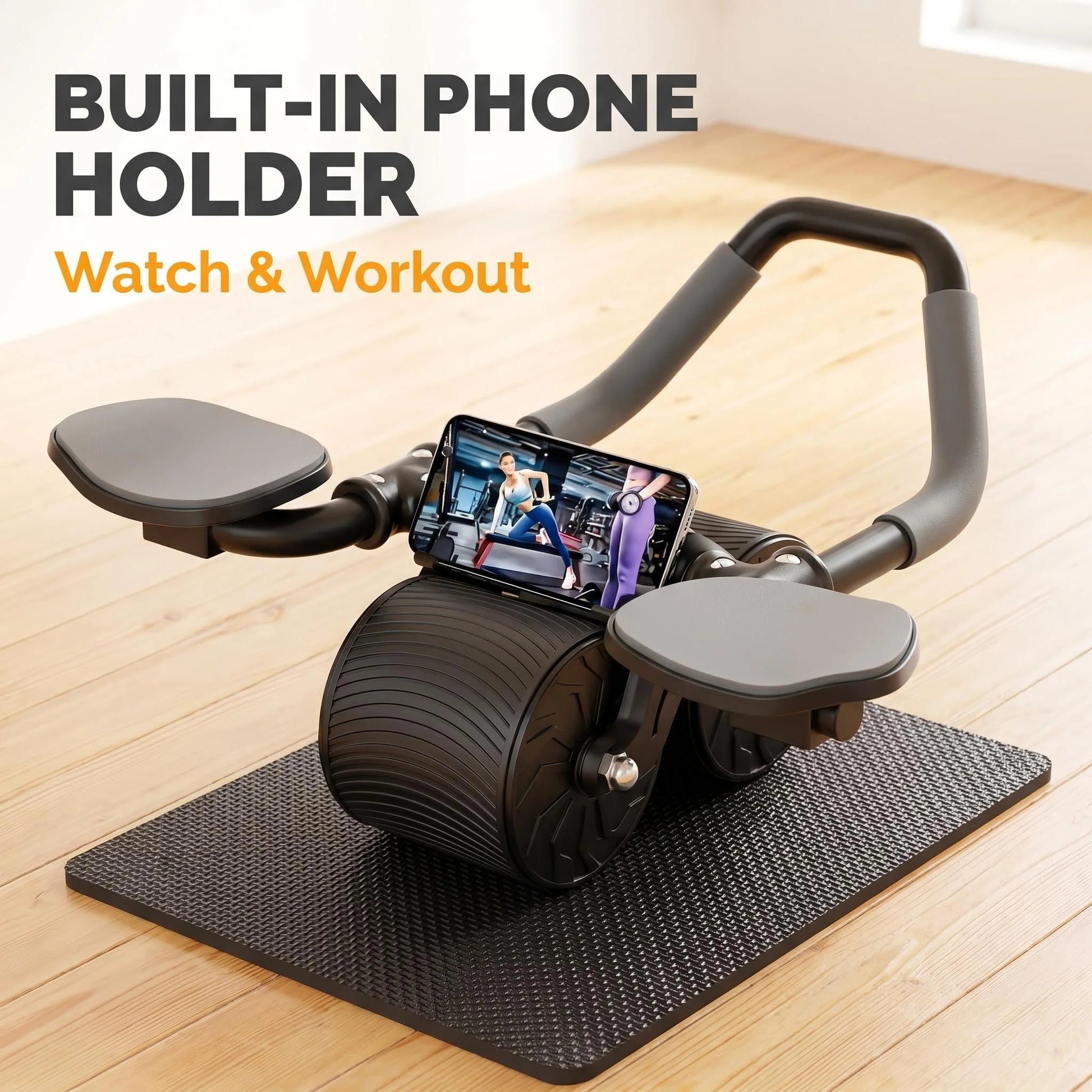 3 IN 1 Core Workout Ab Roller With Knee Pad Phone Holder Timer Home Fitness Black - FitHealthHavenFitHealthHavenFitHealthHaven14:193;200007763:201336106blackUnited States3 IN 1 Core Workout Ab Roller With Knee Pad Phone Holder Timer Home Fitness Black