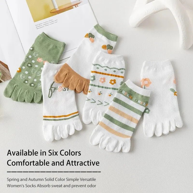 3 Pairs of Women's Spring and sSummer Season Cute and Sweet Fashionable Striped Flower Comfortable Five-finger Split-toe Socks - FitHealthHavenFitHealthHavenFitHealthHaven14:200003699WBA4-5-6G;5:200000912WBA4-5-6GOne Size3 Pairs of Women's Spring and sSummer Season Cute and Sweet Fashionable Striped Flower Comfortable Five-finger Split-toe Socks