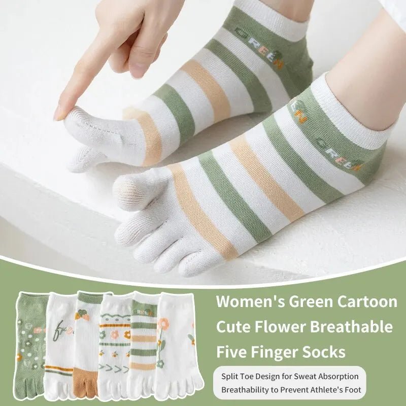 3 Pairs of Women's Spring and sSummer Season Cute and Sweet Fashionable Striped Flower Comfortable Five-finger Split-toe Socks - FitHealthHavenFitHealthHavenFitHealthHaven14:200003699WBA4-5-6G;5:200000912WBA4-5-6GOne Size3 Pairs of Women's Spring and sSummer Season Cute and Sweet Fashionable Striped Flower Comfortable Five-finger Split-toe Socks